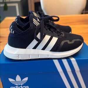 Adidas Dark Blue and White Running Shoes - Size 11K